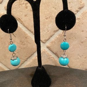 NEW Double Turquoise Bead Pierced Earrings